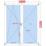 SMART Dvoukřídlé balkonové dveře 180x220, Otevíravé a sklopné – Zboží Mobilmania