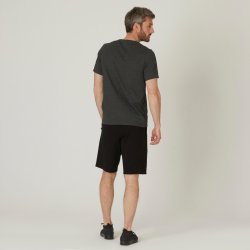Domyos pánské fitness tričko s krátkým rukávem 500 bavlněné šedé