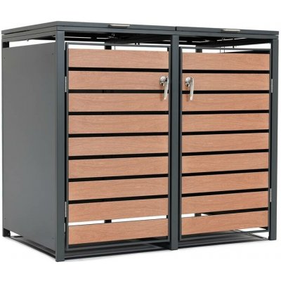 CoverTech Skříň pro 2 odpadkové koše 120 l nebo 240 l Bremen – Sleviste.cz