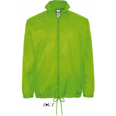 Sol's základní lehká větrovka kapucí v límci a kapsami na zip zelená limetka – Zboží Mobilmania