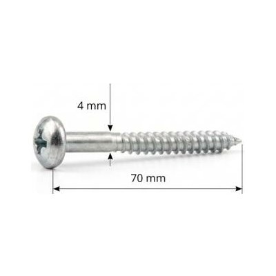 vrut do dřeva 4x70 mm půlkulatá hlava kříž LG5568 – Hledejceny.cz