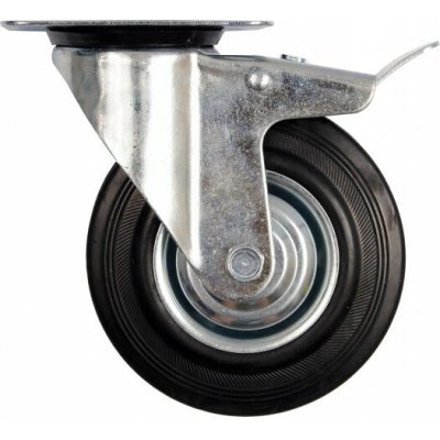 Kolečko otočné s brzdou, gumové 150kg 200/46/235mm – Zboží Mobilmania
