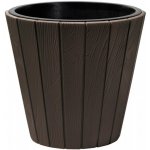 Prosperplast Plastový květináč venkovní Woode s imitací dřeva pr. 49 cm hnědý – Sleviste.cz