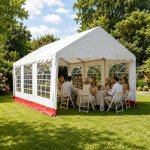 Garthen 412 Zahradní stan bílá / červená 4 x 6 m – Hledejceny.cz