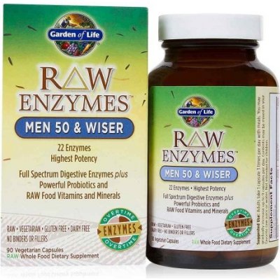 Garden of Life Raw Enzymy Men 50 Wiser pro muže 90 kapslí