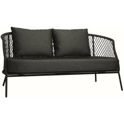 SternOdea Stern 160x78x72 cm rám lakovaný hliník černý lankový výplet Salt rychleschnoucí výplň sedáky 100% akryl Cream (světle šedá) – Zboží Mobilmania