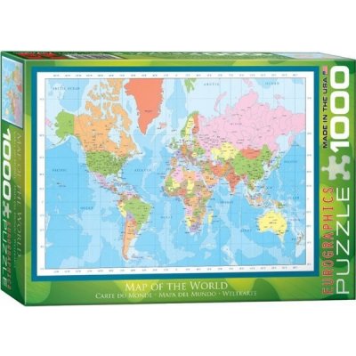 EuroGraphics Jigsaw World Map 1000 dílků – Zboží Mobilmania