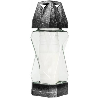 Hřbitovní lucerna skleněná Prestige 54 hod (výška 270 mm, šířka 90 mm) – Zboží Dáma