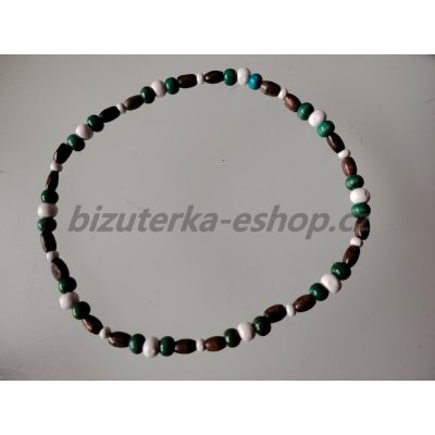 Bizuterka-eshop.cz dřevěné korále na krk hnědo smetanové BZ-6617 – Sleviste.cz