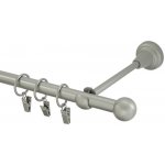 GARNÝŽE-HEBR Garnýž Koule matná stříbrná jednoduchá 280 cm – Sleviste.cz