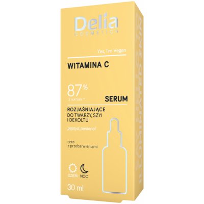 Delia Cosmetics Face Care Vitamin C rozjasňujicí sérum s vitaminem C na obličej krk a dekolt 30 ml – Hledejceny.cz