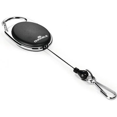 Durable Držák jmenovek Style, černá, výsuvný, karabina, DURABLE 832701 107004 – Zboží Dáma