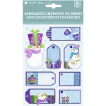 Anděl Samolepicí jmenovky na dárky 3D - modrofialové s glitry - 8 ks - 1457 – Zboží Dáma