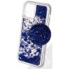 Pouzdro a kryt na mobilní telefon Apple Pouzdro 1Mcz Liquid Hexagon Sparkle ochranný s přesýpacím efektem třpytek Apple iPhone 12, iPhone 12 Pro modré