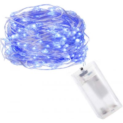 SPRINGOS LED řetěz Nano 1m 10LED 2xAA modrá – Zboží Mobilmania