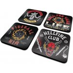 CurePink Tácky pod sklenice Stranger Things Phrases balení 4 ks 10x10cm – Zbozi.Blesk.cz