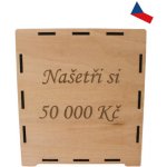 JH WoodArt Dřevěná pokladnička Spořicí výzva 50 000 Kč – Zboží Dáma