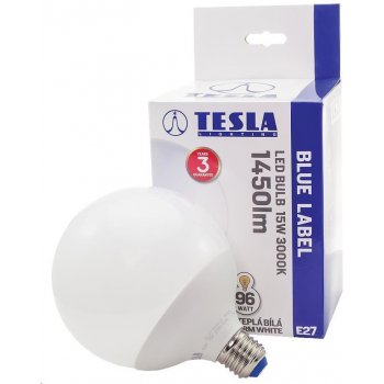 TESLA LED žárovka GLOBE E27 15W 230V 1450lm 30 000 hod 3000K Teplá bílá 300°