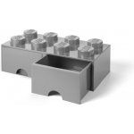 LEGO® úložný box 8 s šuplíkem 25 x 50 x 18 cm šedá – Sleviste.cz