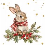 ti-flair Ubrousek 33x33cm Zajíc s zimní šálou – Zboží Dáma