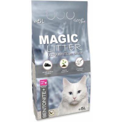 Magic Cat Magic Pearls MAGIC LITTER Bentonite Ultra White with Carbon 5 l – Hledejceny.cz