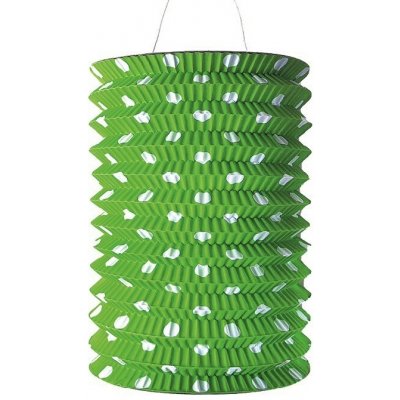 Anděl Lampion válec - zelený s puntíky - 15 x 22 x 15 cm - 9261 – Zbozi.Blesk.cz