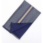 Pánská hedvábná šála tmavě modrá s bronzovou – Zboží Dáma