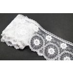 Vyšívaná krajka - bílá - šířka 8 cm – Zboží Dáma