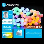 Aigostar B.V. Aigostar LED RGBY Venkovní vánoční řetěz 25xLED 3xAA 8 funkcí 2,8 m IP44 AI1154 – Hledejceny.cz