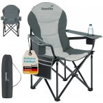 SKANDIKA Kempingová židle Relax Comfort s držákem na nápoj ŠEDÁ – Hledejceny.cz