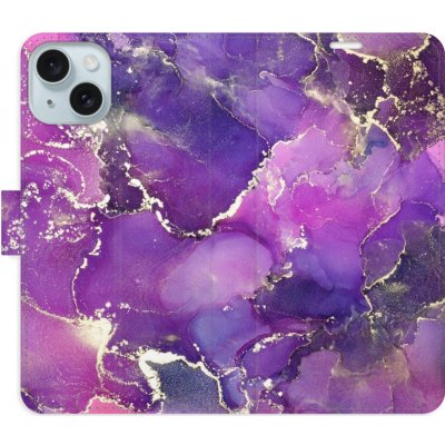 iSaprio Knížkové flip s kapsičkami na karty - Purple Marble - Apple iPhone 15 Plus – Zbozi.Blesk.cz