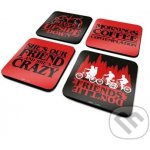 CurePink Tácky pod sklenice Stranger Things Phrases balení 4 ks 10x10cm – Zbozi.Blesk.cz