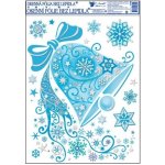 Anděl Přerov Okenní fólie vánoční s glitry Zvon 38 x 30 cm – Hledejceny.cz