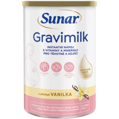 Sunar Gravimilk s příchutí vanilka pro těhotné a kojící ženy 450 g – Zboží Dáma