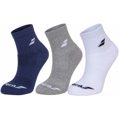 Babolat Quarter 3 Pairs Pack Socks white/estate blue/grey