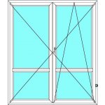 Ekosun Balkónové dveře Ekosun 6 Dvoukřídlé bez sloupku dělené štulp Ořech 150 x 200 cm – Hledejceny.cz