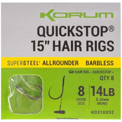 Korum Hotové Návazce Big Fish Quickstop Hair Rigs Barbed 10cm vel.8 0,30mm 8ks – Zboží Mobilmania
