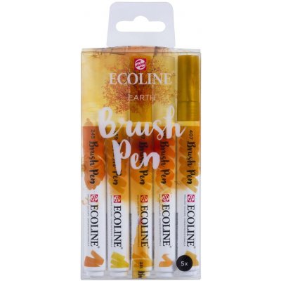 Royal Talens 11509908 Ecoline brushpen set sada štětečkových akvarelových popisovačů earth 5 ks – Hledejceny.cz