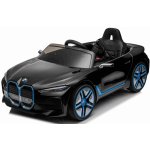 Beneo Elektrické autíčko BMW i4 černé 2,4 GHz dálkové ovládání USB/AUX/Bluetooth přípojka odpružení 12V baterie LED světla 2 X MOTOR ORIGINAL licence – Zboží Mobilmania