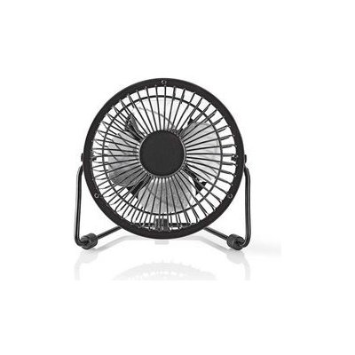 Nedis FNDK1BK10 stolní mini USB ventilátor 10 cm s kovovým tělem černý – Sleviste.cz