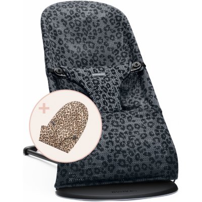 BABYBJÖRN lehátko Bouncer Bliss Anthracite/Leopard + náhradní potah Beige/Leopard Cotton – Zboží Dáma