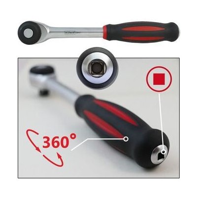 4Czech ráčna rotační 1/4", 52z, otočná rukojeť o 360°, 4CZ-144-11 – Zboží Dáma