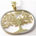 Klenoty Budín Gravírovaný zlatý strom života z bílého a žlutého zlata H791 – Zboží Dáma