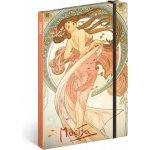 Presco Group Notes Alfons Mucha Malířství, linkovaný, 13 × 21 cm – Hledejceny.cz