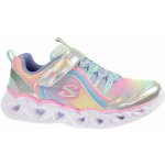 Skechers S Lights Heart Lights Rainbow Lux silver multi – Zboží Dáma