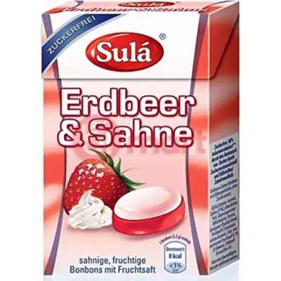 Sulá Bonbóny bez cukru jahoda/smetana 44 g