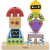 Dřevěná hračka Viga 44652 skládačka Roboti