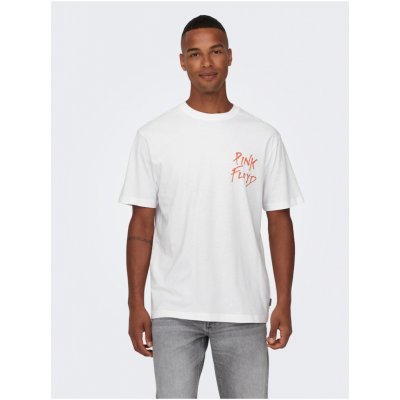 Only & Sons pánské tričko s krátkým rukávem Pink Floyd Bílé