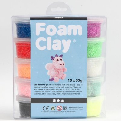 Creative Samotvrdnoucí modelovací hmota Foam Clay SADA 10 barev – Sleviste.cz