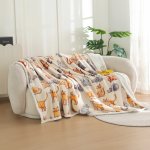 Textilomanie Mikroplyšová beránková deka COLORED CATS krémová 200x220 – Zboží Dáma